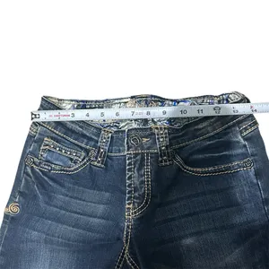 Adiktd Bootcut Jeans‎ Womens Mid Rise Embellished Stretch Blue Denim 2 / W27 thumbnail 6