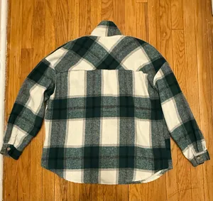 SheIn Green and white flannel thumbnail 4