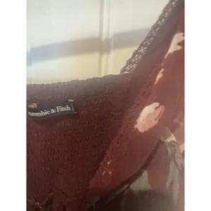 Abercrombie Womens Floral Maxi Dress Size XXS Tall Burgundy Lace thumbnail 5