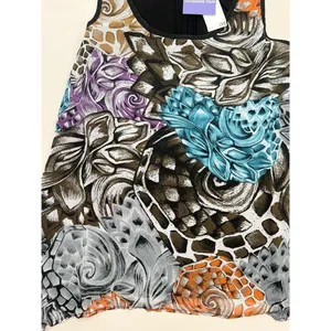 Vivienne Tam Womens Size L Multi Abstract Asymmetrical Sleeveless Blouse thumbnail 3