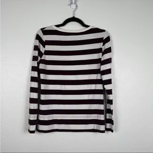 Nike Womens Striped Long Sleeve‎ Tee Maroon White Sz M thumbnail 6