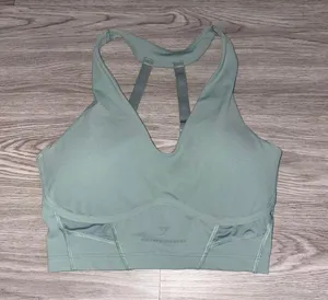 Gymshark Whitney Simmons Green Leaf Longline Sports Bra thumbnail 1