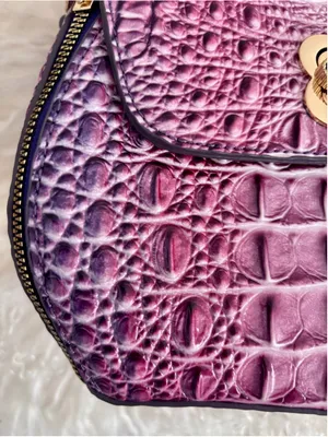 Women's Unbranded Purple Pink Faux Croc Embossed Crossbody Clutch Bag One Size thumbnail 12