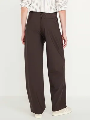 Old Navy SleekTech High Rise Wide Leg Pants Brown Size Medium Tall thumbnail 3
