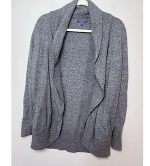Barefoot Dreams Cardigan M Pacific Blue Gray Cozychic Lite Lounge Circle 452 thumbnail 2
