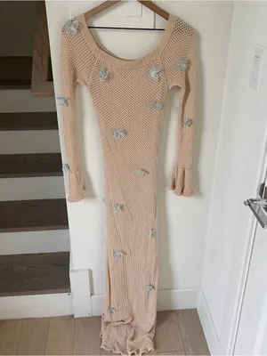 FBSH Paradise Knit Maxi Dress in Cream thumbnail 2