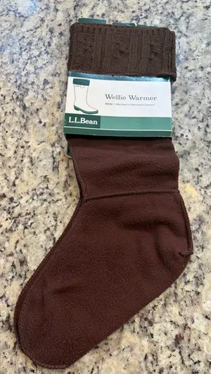 L.L. Bean Women’s Wellie Warmer Socks in Dark Brown thumbnail 1