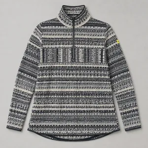 Nike Pro Hyperwarm Pullover Women's M Grey Pixel‎ Print Half Zip Nordic Athletic thumbnail 1