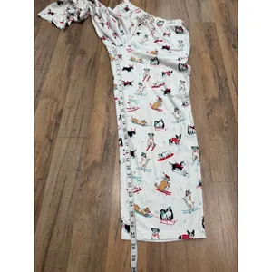 Sleep Sense Women's Pajama Pants Size S Holiday Skiing Dogs Cotton Lounge thumbnail 7