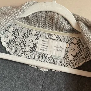 ‎Saturday Sunday gray long line open cardigan thumbnail 4