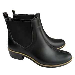 Kate Spade Solstice Ankle Rain Bootie Water Resistant Black Rubber Size 6 thumbnail 2