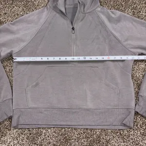 RECREATION Grey Half-Zip Athletic Hoodie Pocket Sweatshirt Womens Small thumbnail 8