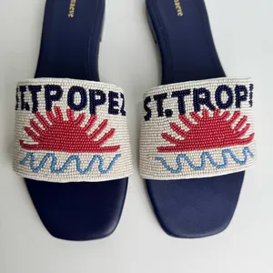 NWT Anthropologie Maeve Fiona Beaded Slide Sandals Size 37 thumbnail 6