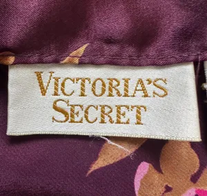 Victoria’s Secret Cami Vintage Gold Label Lace Trim Button Front Floral Purple M thumbnail 8