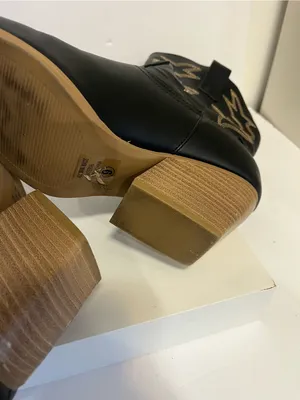 Soda Black Pointed Western Ankle Boots thumbnail 7