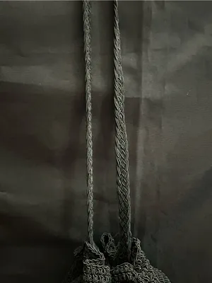 Black Crochet Drawstring Crossbody Bag thumbnail 7