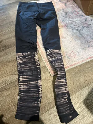 Free people movement Black Leggings with Neutral Tie-Dye Lower Panels thumbnail 7