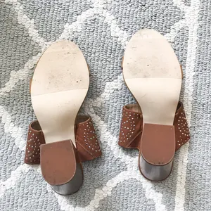 Francesca’s studded cognac block heel mule sandal Brown Size 7.5 thumbnail 11