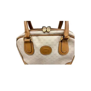 GUCCI Cream GG Monogram Micro Supreme Top Handle Vtg Bag|COA thumbnail 2