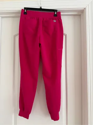 Figs Women's Magenta Jogger Pants with Navy Drawstring thumbnail 6