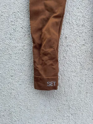 SET Active Brown Seamless Leggings Size Small High Waisted Sculpting thumbnail 5
