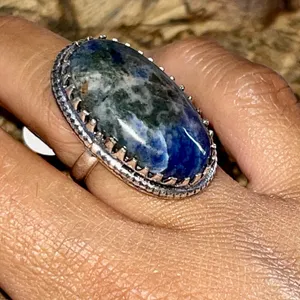 Navy Sodalite Ring Size 7 Blue thumbnail 2