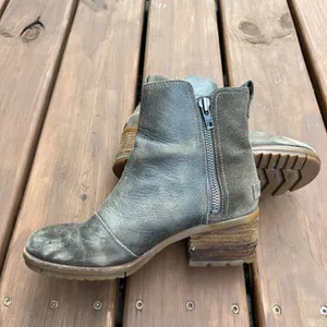 Sorel‎ Boots Block Heel Distressed Brown Leather Cate Bootie Womens 7 thumbnail 5