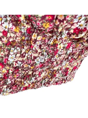 Sim & Sam Floral Off-Shoulder Puff Sleeve Crop Top Size XL thumbnail 7