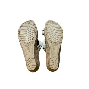 Crocs‎ Leigh Cork Beige Wedge sandals Leather Straps Womens thumbnail 8