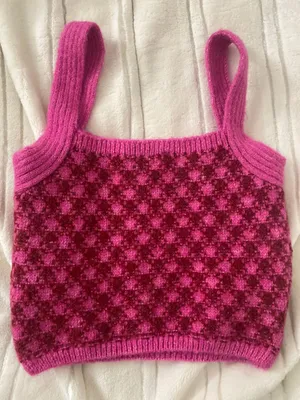 ZARA NWT  Checkered Knit Tank thumbnail 2