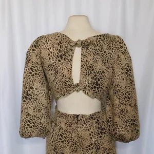 Anthropologie MAEVE Knit Cut-Out Mini Dress Leopard Animal Print Size Party 12 thumbnail 9