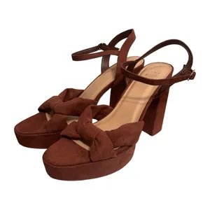 A New Day Sepia Brown Riah Open Toe Ankle Strap Block Heels Women's Size 9.5 thumbnail 10