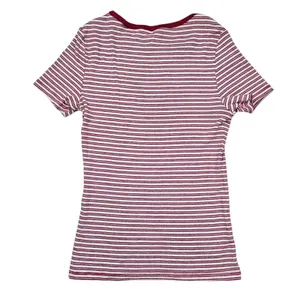 Levis The Perfect Tee Shirt Striped Ringer Short Sleeve Womens size XS Red thumbnail 6