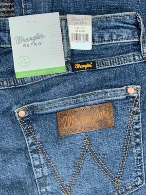 Wrangler Retro NWT High Rise Trumpet Super Flare Bell Bottom Jeans 31x34 Western thumbnail 7