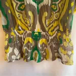 INC International Concepts Tunic Top Mesh Kimono Style Yellow Green Women’s Med thumbnail 7