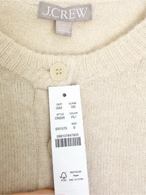NWT J. CREW Supersoft Bubble Hem Cardigan in Heather Linen Small thumbnail 4