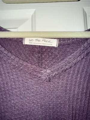 Free People Top Long Sleeve Small Knit We The Free Waffle thumbnail 2