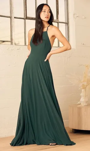 NEW Lulus Mythical Kind of Love Green Sleeveless Cami Camisole Maxi Tank Dress L thumbnail 1