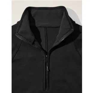 Athleta L Altitude Half Zip Sweatshirt Womens Large Black Fleece Lined thumbnail 3