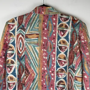 Vintage 80s 90s Pastel Retro Funky Blazer Jacket Sz 16 Boho Aztec Western thumbnail 14