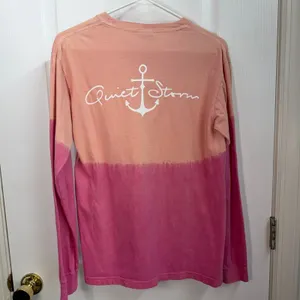 Comfort Colors peach‎ pink Crewcut long sleeve casual 100% cotton shirt small thumbnail 5