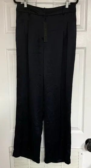 House Of Harlow Satin Acetate‎ Navy Pants Size 6 thumbnail 1