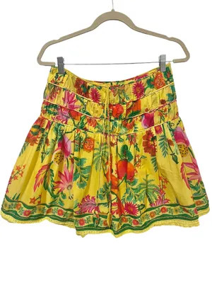 Farm Rio Delicate Fruit Garden A-Line Skirt M thumbnail 2