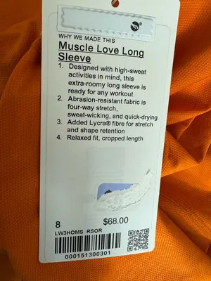 NWT LULULEMON - Roasted Orange Muscle Love Long Sleeve - $68 - 8 thumbnail 3