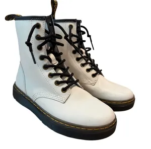 Dr. Martens White Leather Zavala Combat Boots Women's 6 Men's 5 thumbnail 1