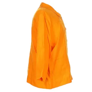 Flax by Jean Engelhart Orange Linen‎ Artsy Lagenlook Lightweight Jacket Size M thumbnail 3