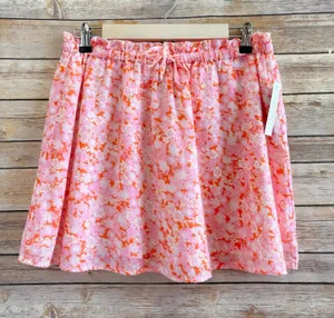 Abound Orange Purple Floral Mini Skirt Size Medium NWT thumbnail 1