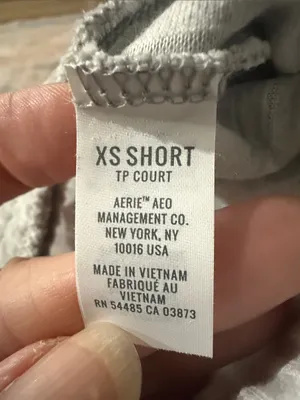 AERIE Grey Ribbed Flared Pants Size XS Short thumbnail 7