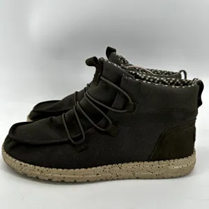 Hey Dude Lea Shoes High Top Pull On Drawcord Laces Lightweight Coffee 10 thumbnail 4