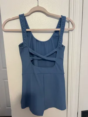 Edikted Drea Open Back Blue Sleeveless Ribbed Romper thumbnail 2